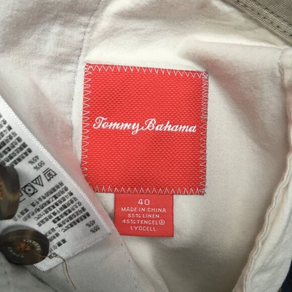 Tommy Bahama Mens Linen Shorts size 40 Blue Plaid Flat Front Casual Summer - Picture 4 of 14